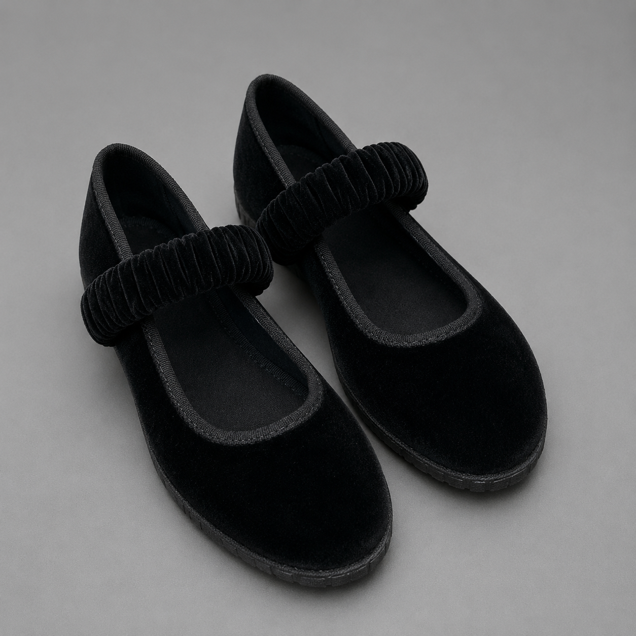 Women's Velvet Ballet Flats – Elastic Band Design
