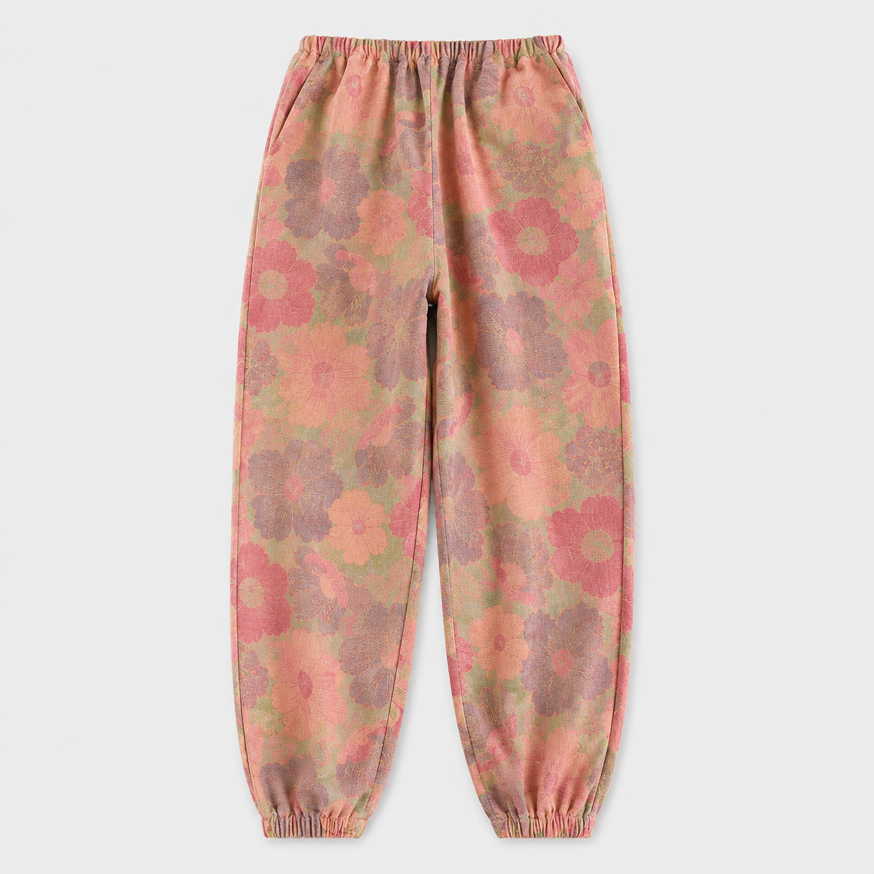 Women's Cotton Gauze Yoga Pants – Relaxed Fit with Artistic Print and Soft Elastic Waist