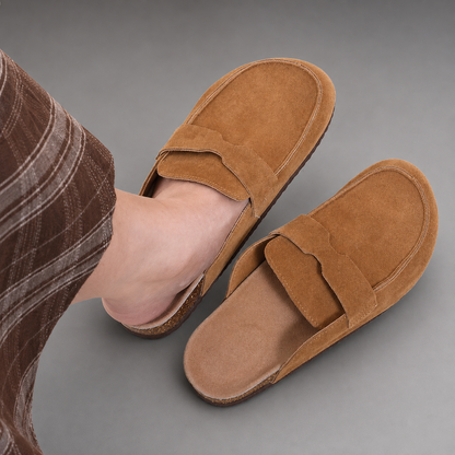Unisex Cork Suede Clogs – Antislip with Arch Support