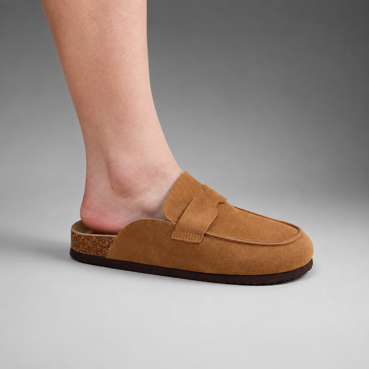 Unisex Cork Suede Clogs – Antislip with Arch Support