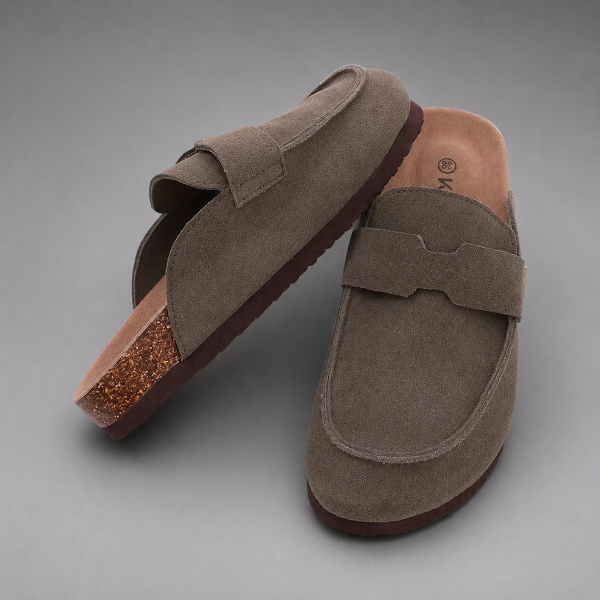 Unisex Cork Suede Clogs – Antislip with Arch Support