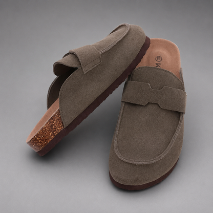 Unisex Cork Suede Clogs – Antislip with Arch Support