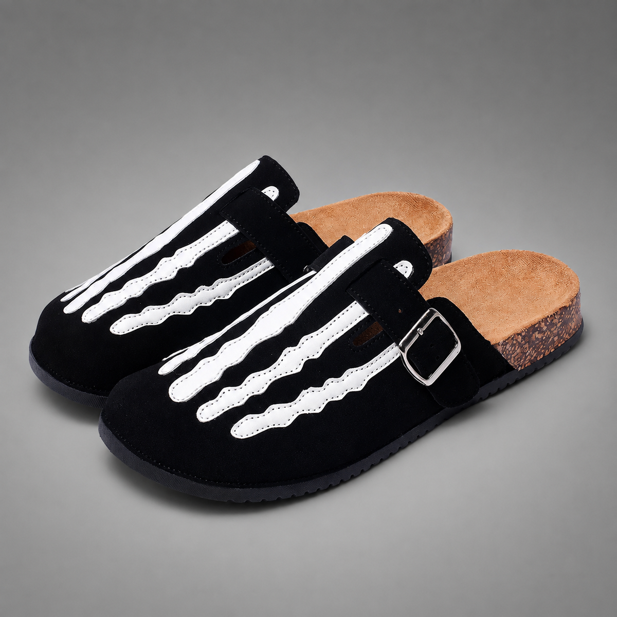 Cork Clogs – Arch Support with Striped Pattern