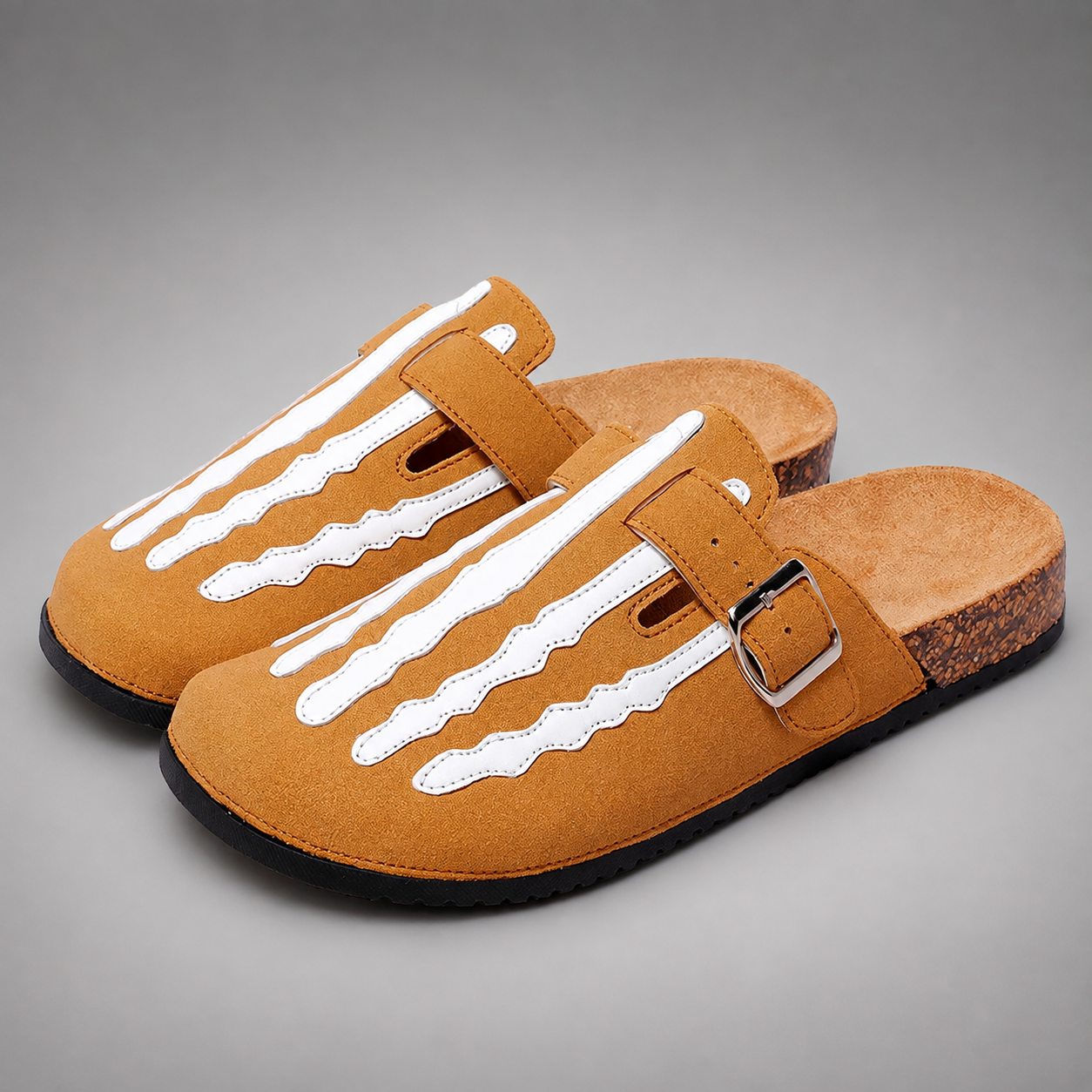 Cork Clogs – Arch Support with Striped Pattern