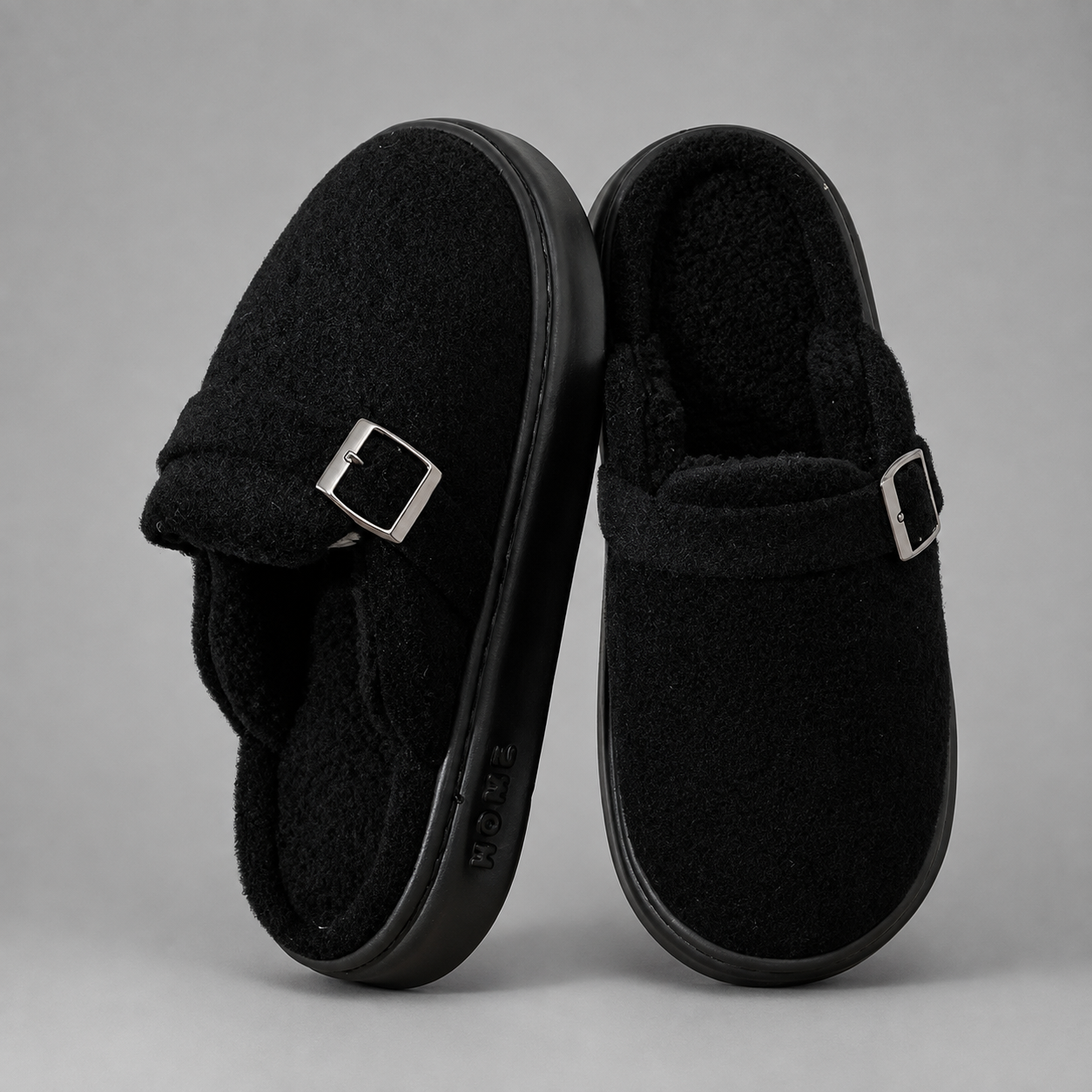 Women's Plush Indoor Slippers – Fluffy Fur Design, Slip-On Closure