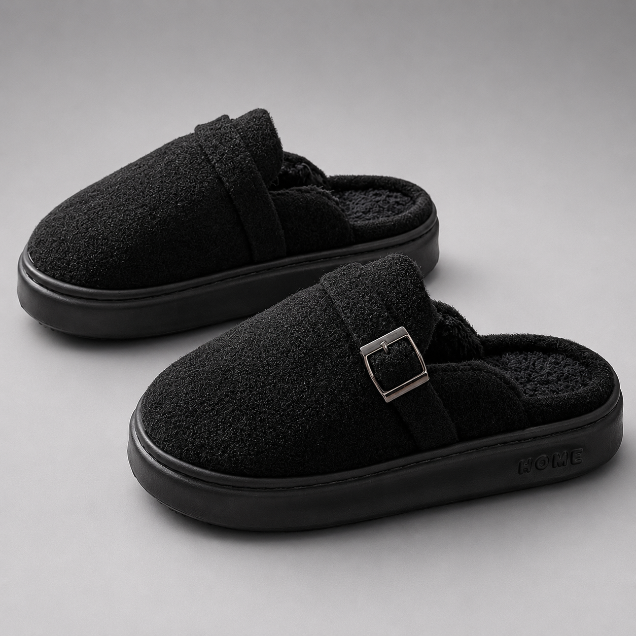 Women's Plush Indoor Slippers – Fluffy Fur Design, Slip-On Closure