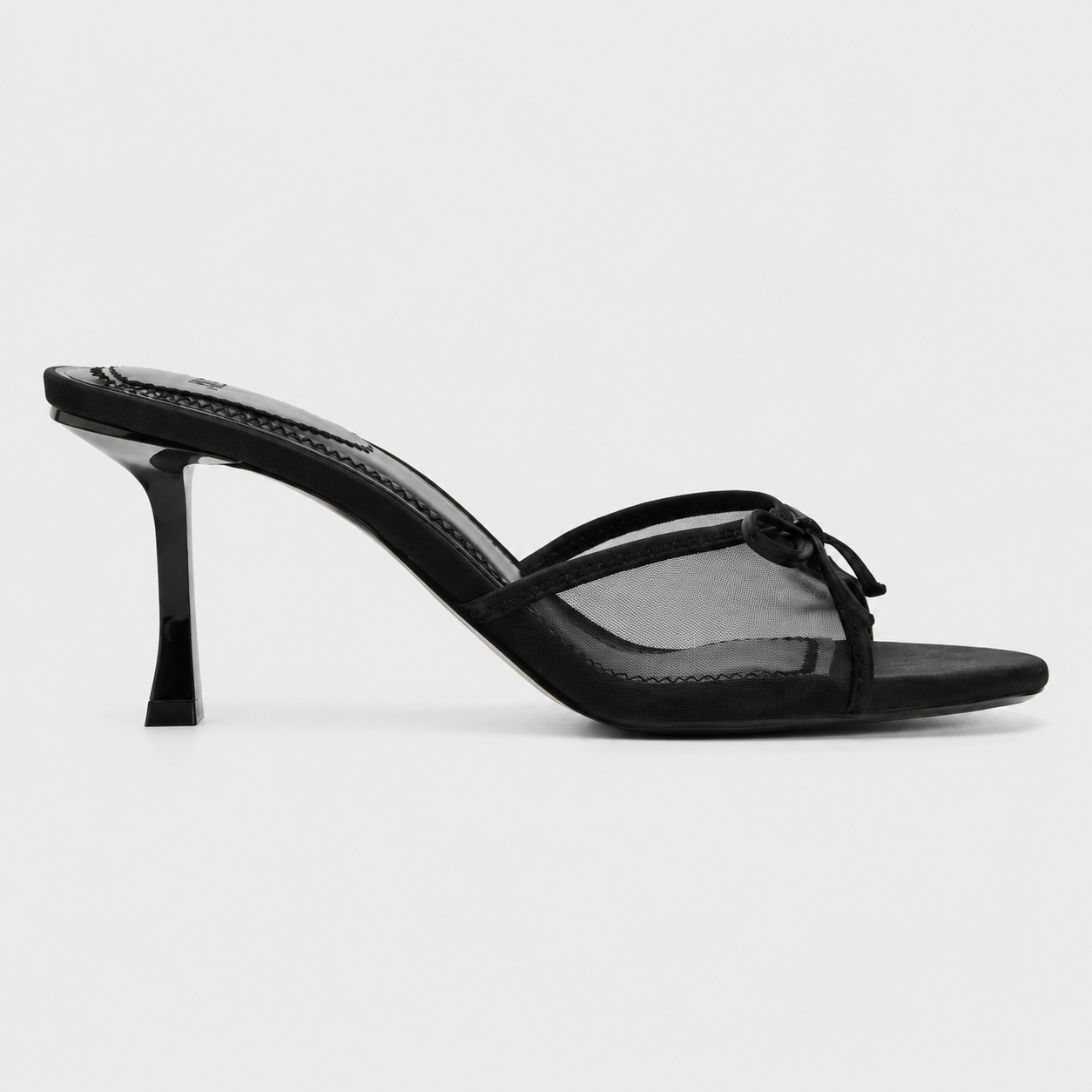 Women's Black Cat Heel Beach Sandals – Clip Toe Design with Fine Straps
