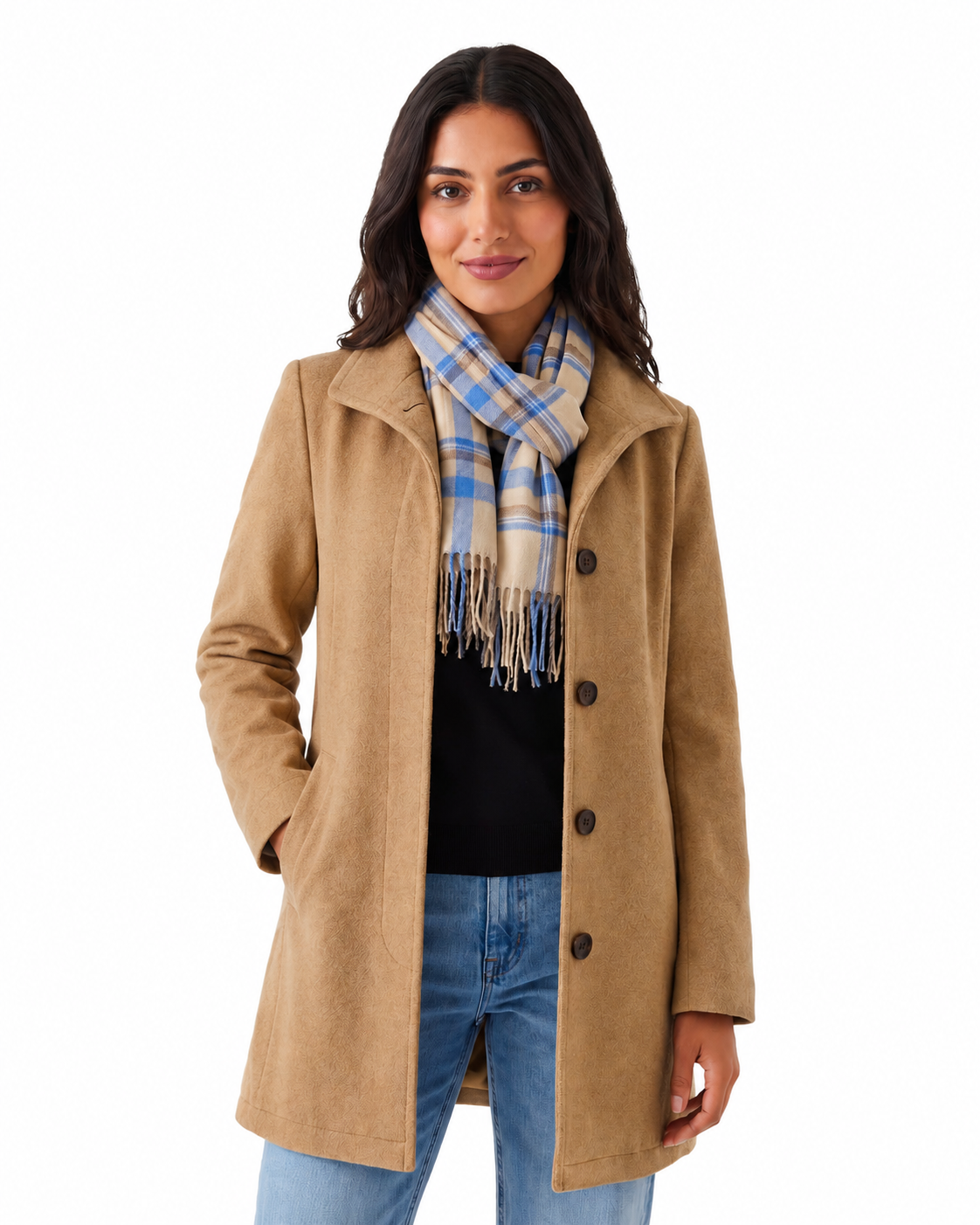Women's Wool Winter Coat – Classic Design with Button Closure