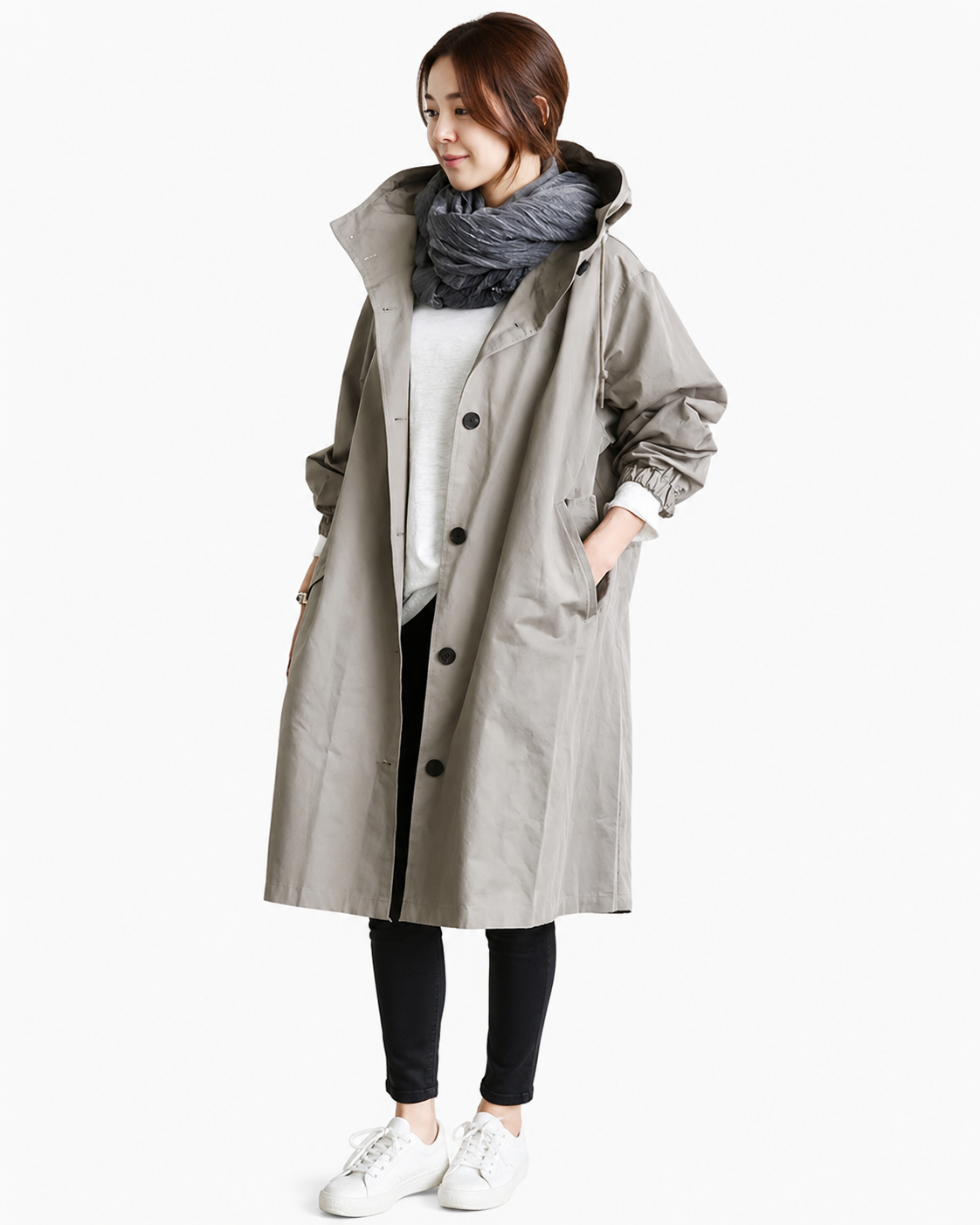 Women's Lightweight Waterproof Trench Coat – Hooded Design