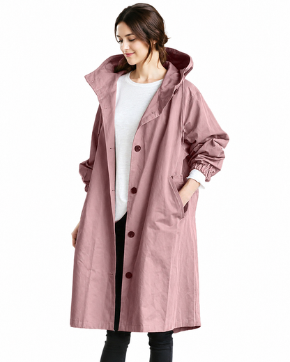 Women's Lightweight Waterproof Trench Coat – Hooded Design