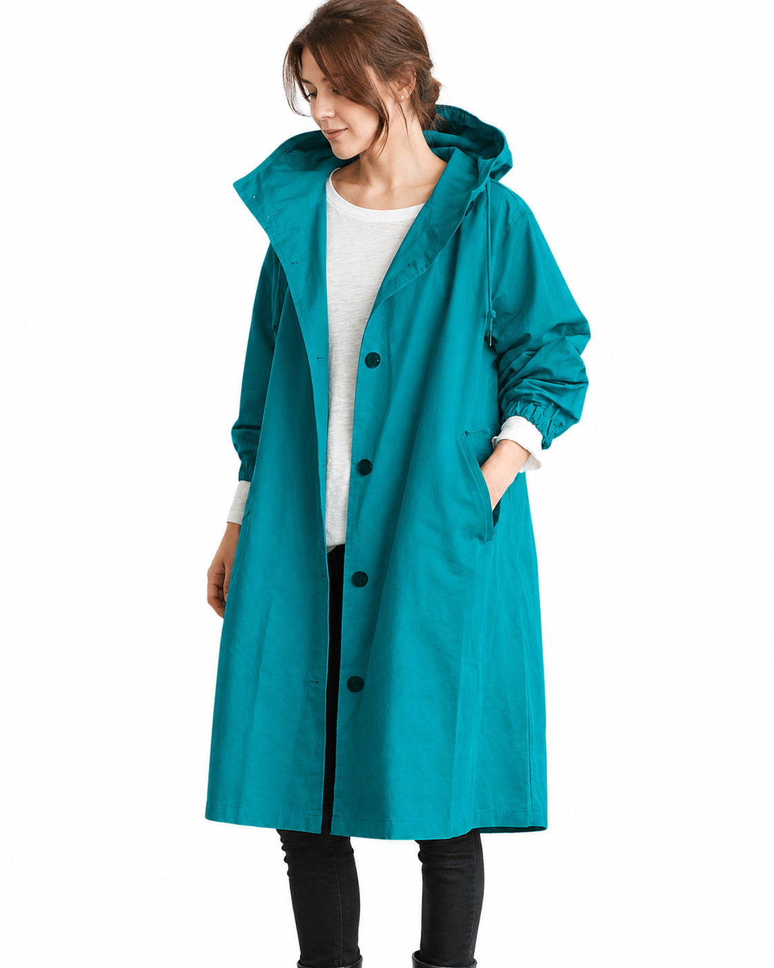 Women's Lightweight Waterproof Trench Coat – Hooded Design