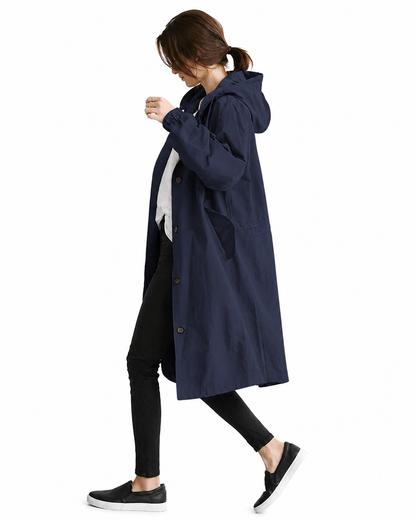Women's Lightweight Waterproof Trench Coat – Hooded Design