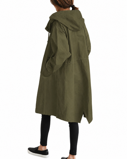 Women's Lightweight Waterproof Trench Coat – Hooded Design