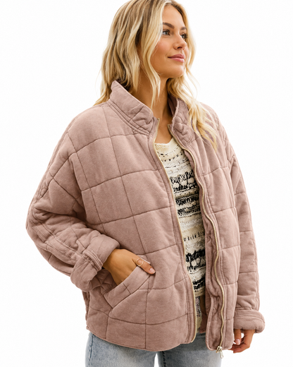 Women's Lightweight Quilted Jacket – Relaxed Fit for Winter