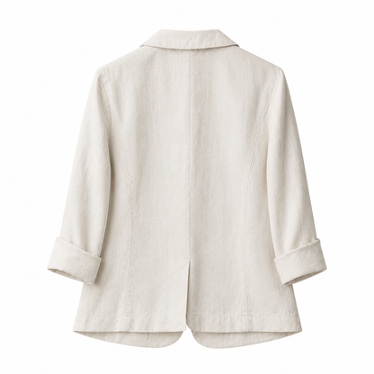 Women's Gossamer Linen Summer Jacket – Relaxed Tailored Fit with Lapel