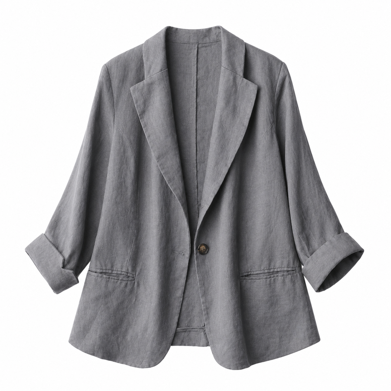 Women's Gossamer Linen Summer Jacket – Relaxed Tailored Fit with Lapel