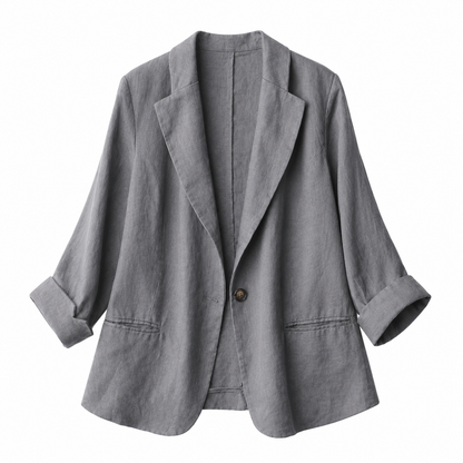 Women's Gossamer Linen Summer Jacket – Relaxed Tailored Fit with Lapel