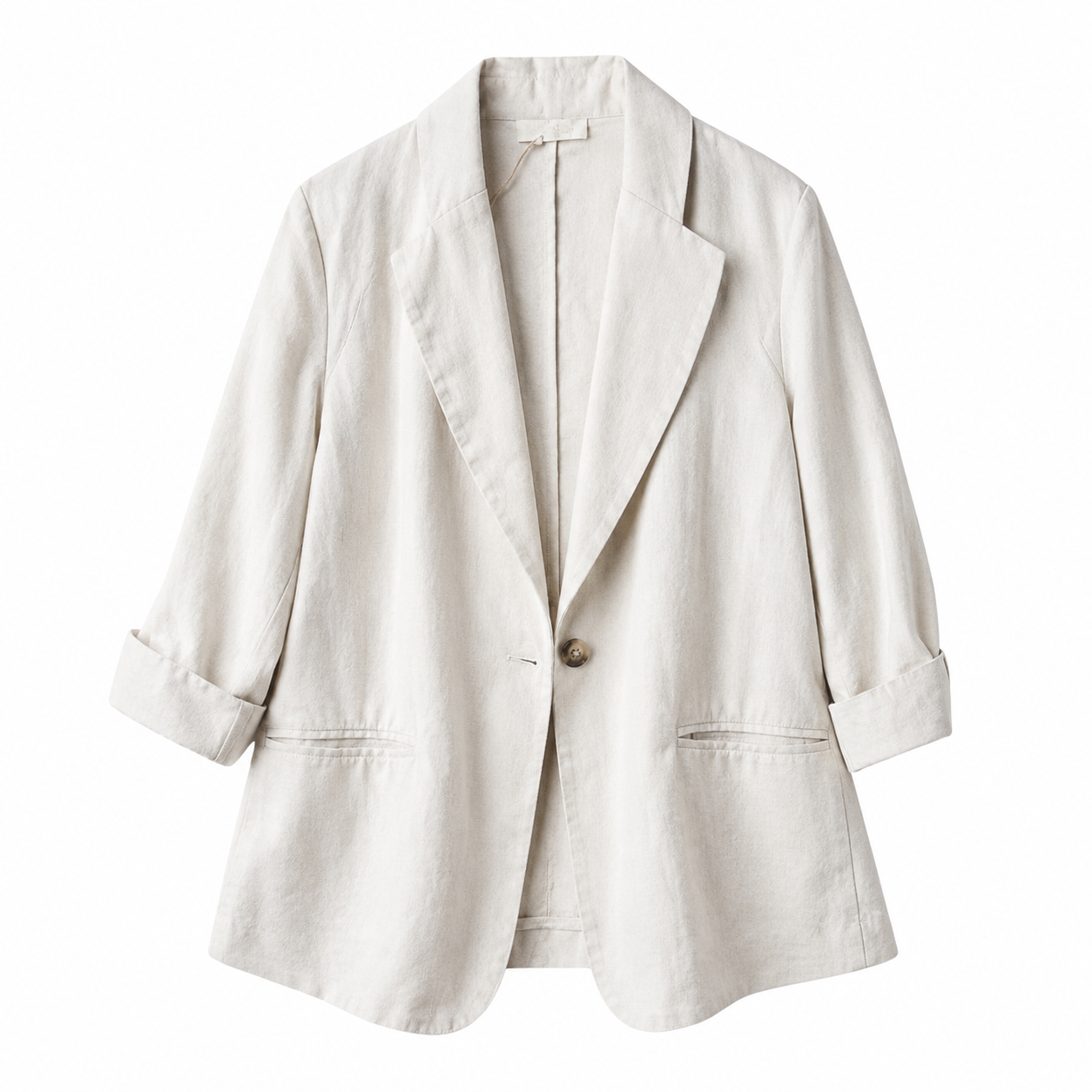Women's Gossamer Linen Summer Jacket – Relaxed Tailored Fit with Lapel
