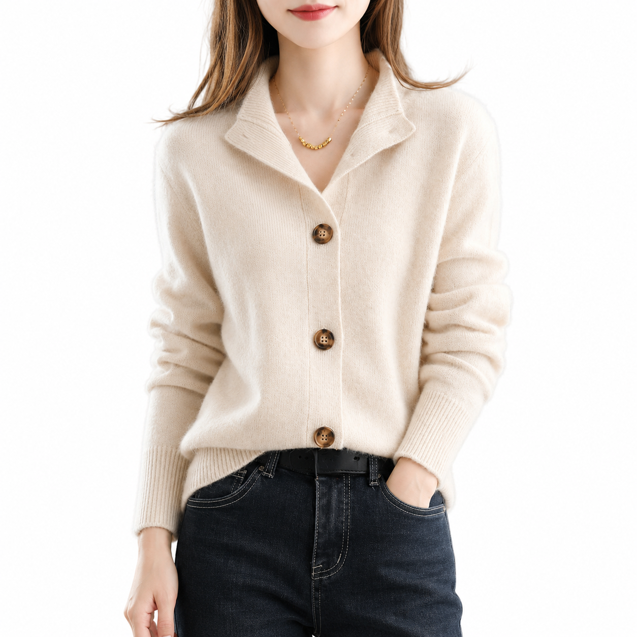 Women's Lightweight Cardigan – Classic Design, Available in Sizes S-2XL