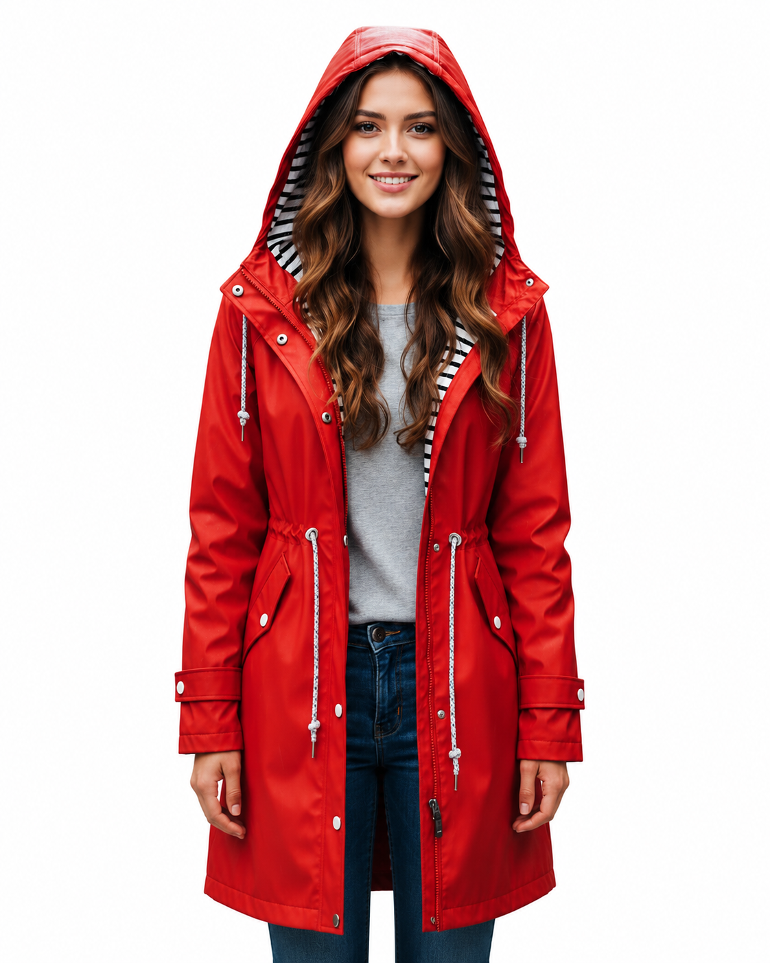 Women's Lightweight Waterproof Rain Jacket – Adjustable Hood