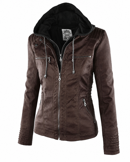 Women's Lightweight Weatherproof Jacket – Hood with Drawstring, Windproof Hem