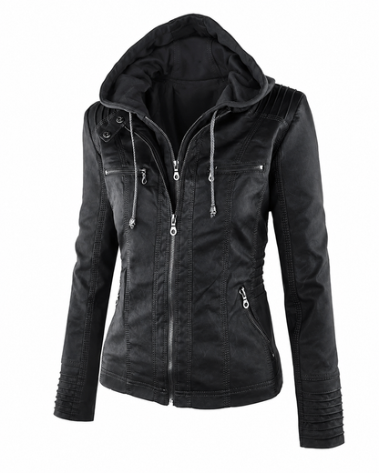 Women's Lightweight Weatherproof Jacket – Hood with Drawstring, Windproof Hem