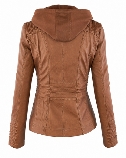 Women's Lightweight Weatherproof Jacket – Hood with Drawstring, Windproof Hem