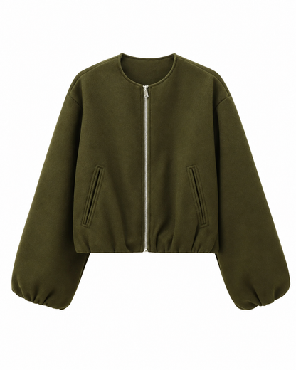 Women's Loose Fit Bomber Jacket – Versatile Style with Quality Materials