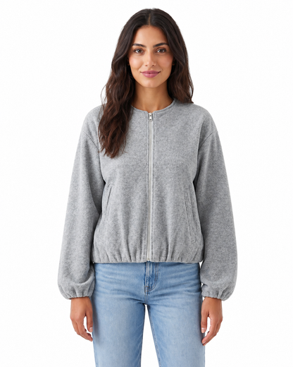 Women's Loose Fit Bomber Jacket – Versatile Style with Quality Materials