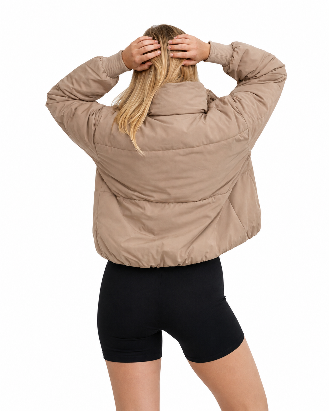 Women's Cropped Puffer Jacket – Modern Fit with Zipper Closure