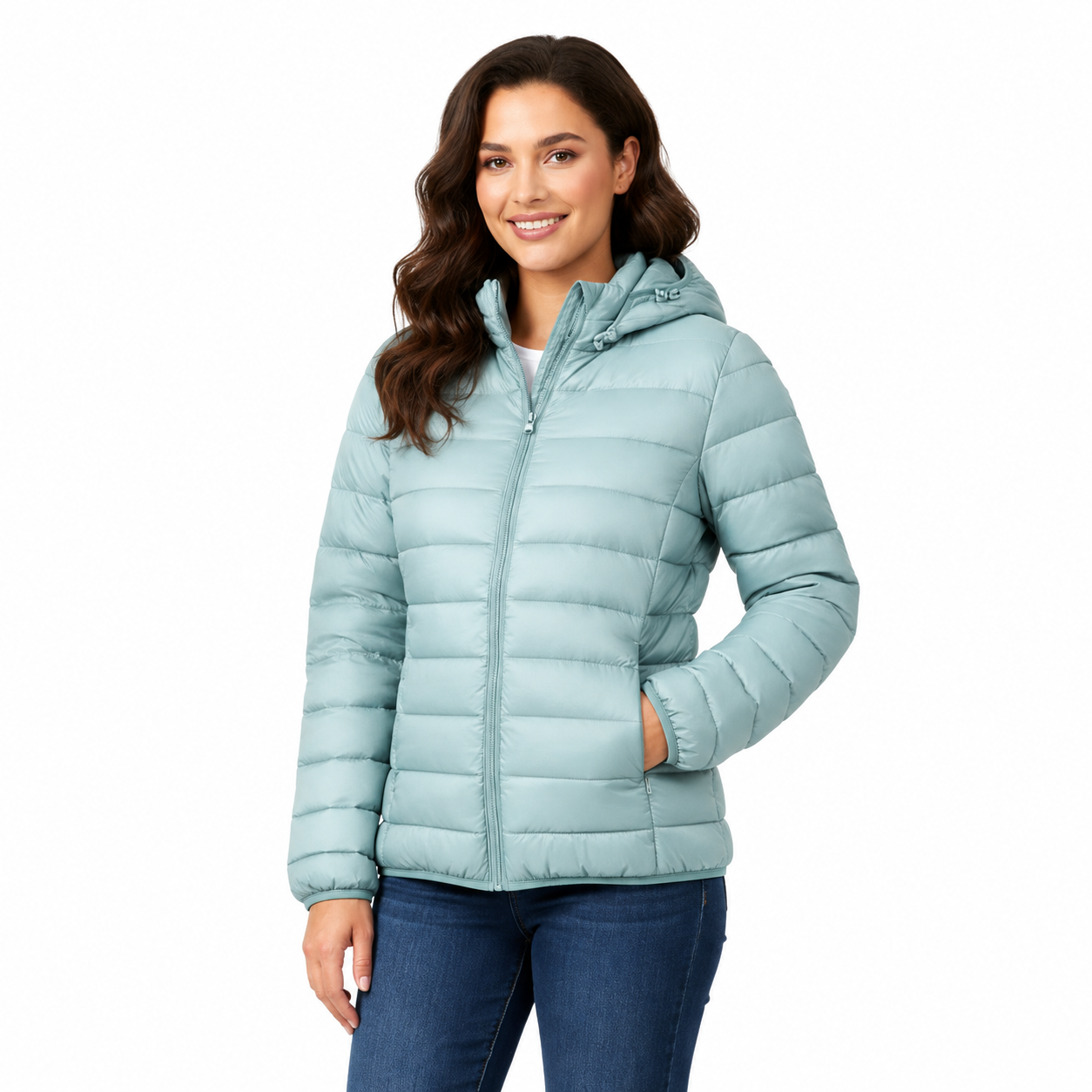 Women's Lightweight Black Puffer Jacket – Sporty Fit with Warm Insulation