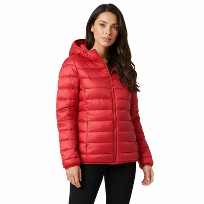 Women's Lightweight Black Puffer Jacket – Sporty Fit with Warm Insulation