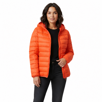 Women's Lightweight Black Puffer Jacket – Sporty Fit with Warm Insulation