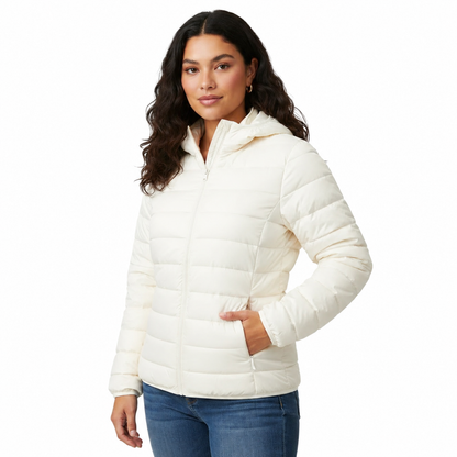 Women's Lightweight Black Puffer Jacket – Sporty Fit with Warm Insulation