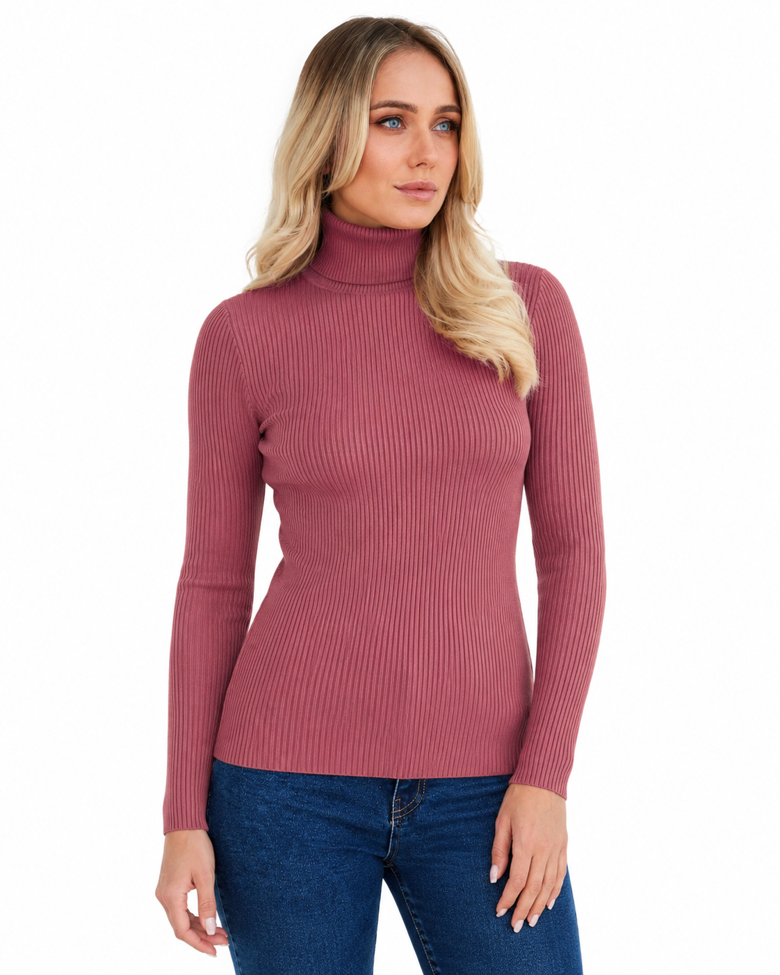 Women's Classic Cotton Turtleneck Sweater – Relaxed Fit