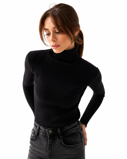 Women's Classic Cotton Turtleneck Sweater – Relaxed Fit