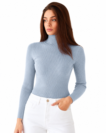 Women's Classic Cotton Turtleneck Sweater – Relaxed Fit