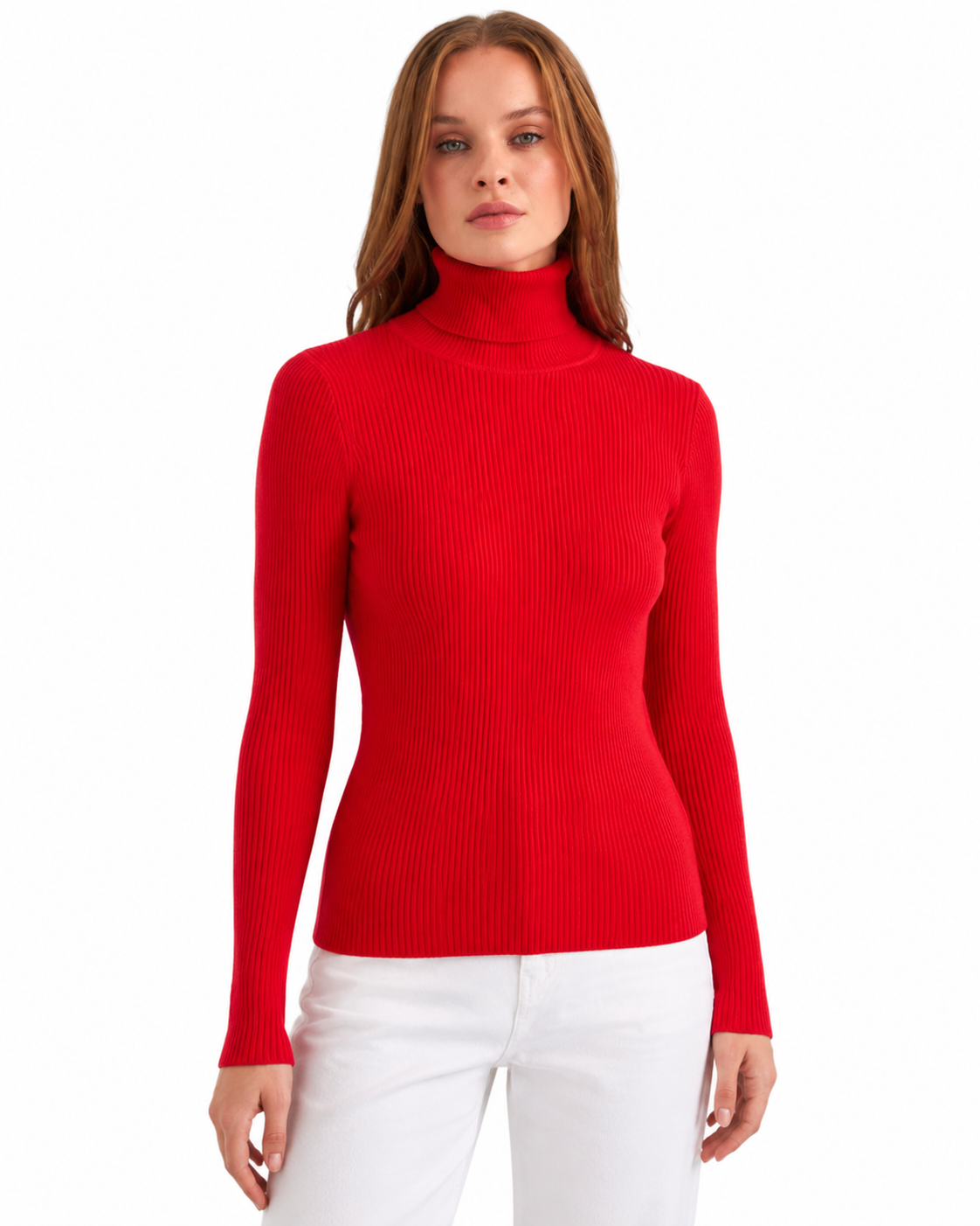 Women's Classic Cotton Turtleneck Sweater – Relaxed Fit