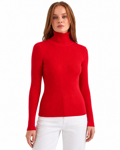 Women's Classic Cotton Turtleneck Sweater – Relaxed Fit