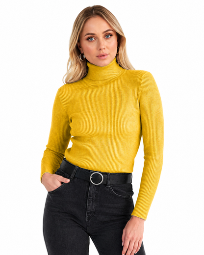 Women's Classic Cotton Turtleneck Sweater – Relaxed Fit