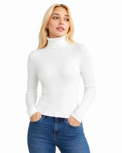 Women's Classic Cotton Turtleneck Sweater – Relaxed Fit