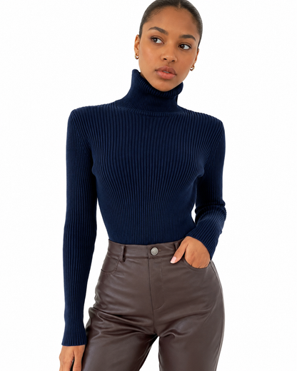 Women's Classic Cotton Turtleneck Sweater – Relaxed Fit