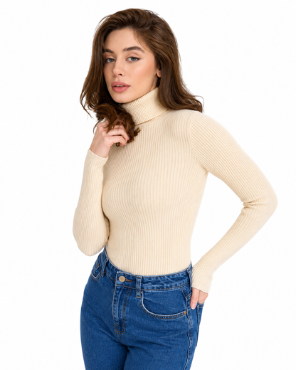 Women's Classic Cotton Turtleneck Sweater – Relaxed Fit