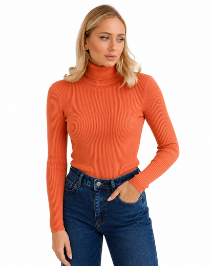 Women's Classic Cotton Turtleneck Sweater – Relaxed Fit