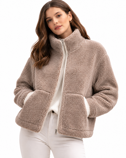 Women's Oversized Fleece Jacket – Teddy Style for Cooler Weather