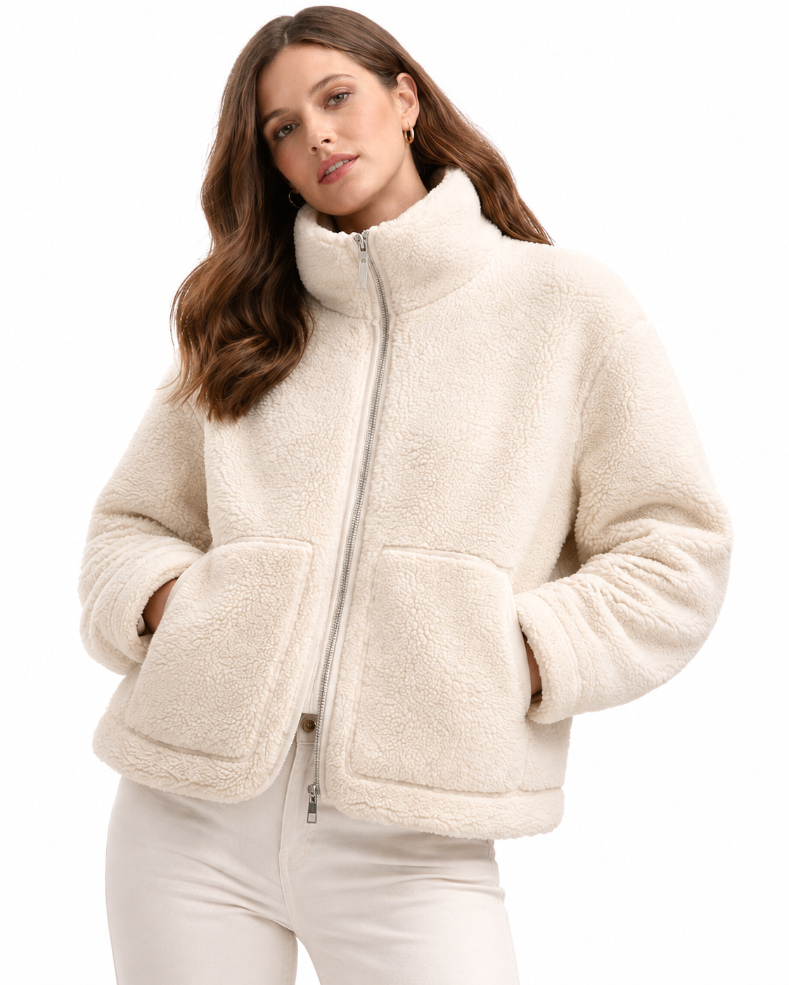 Women's Oversized Fleece Jacket – Teddy Style for Cooler Weather