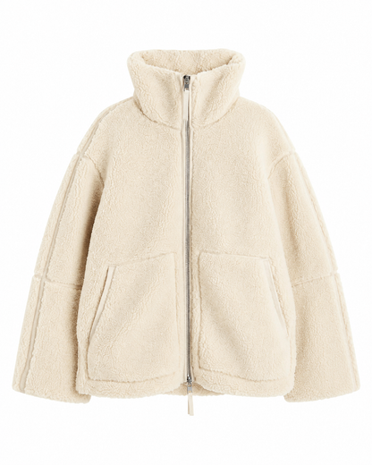 Women's Oversized Fleece Jacket – Teddy Style for Cooler Weather