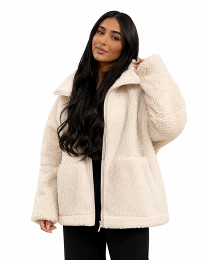 Women's Oversized Fleece Jacket – Teddy Style for Cooler Weather