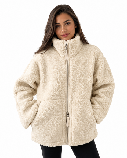 Women's Oversized Fleece Jacket – Teddy Style for Cooler Weather