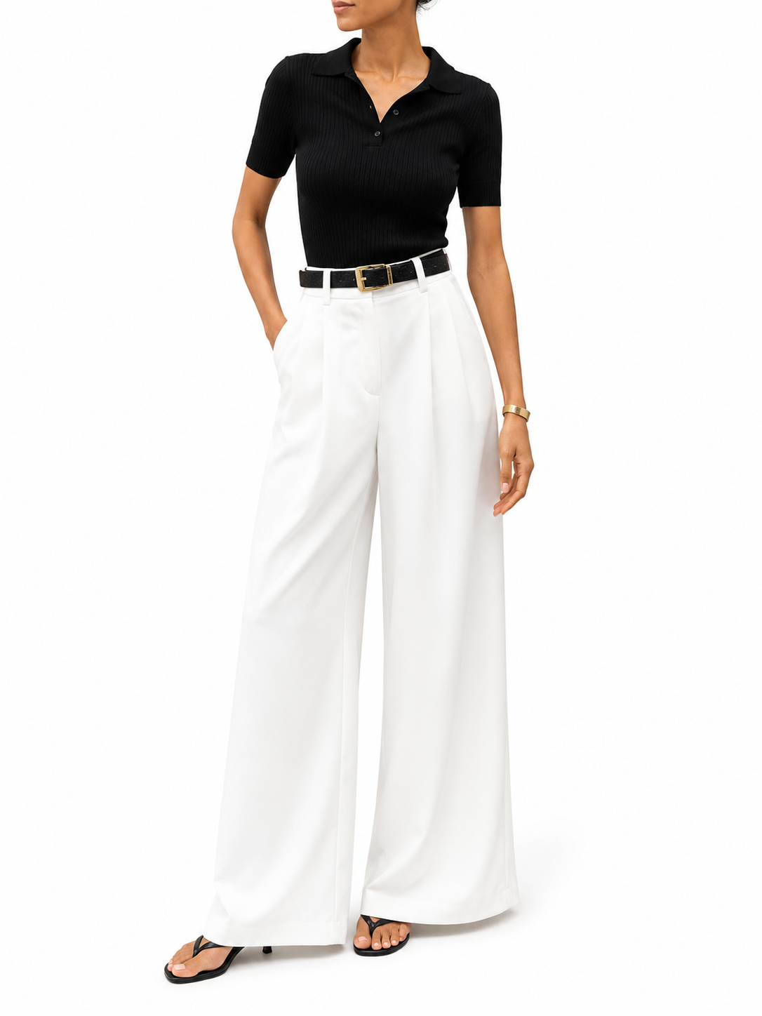 Women's Regular Fit Woven Wide Leg Pants – Solid Design